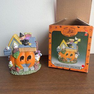 River Grove Pottery Works Pumpkin House Votive Candle Holder